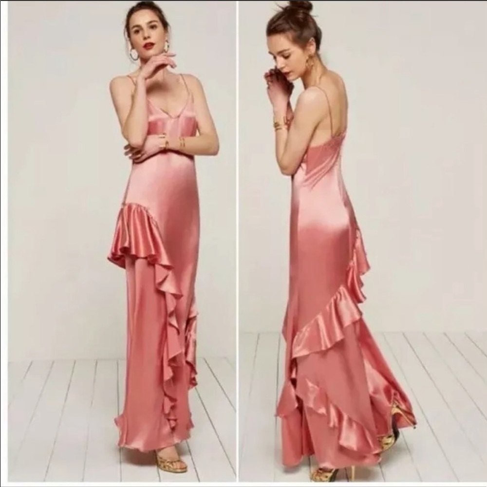 Reformation Rose Anjelica Silk Maxi Dress NWT